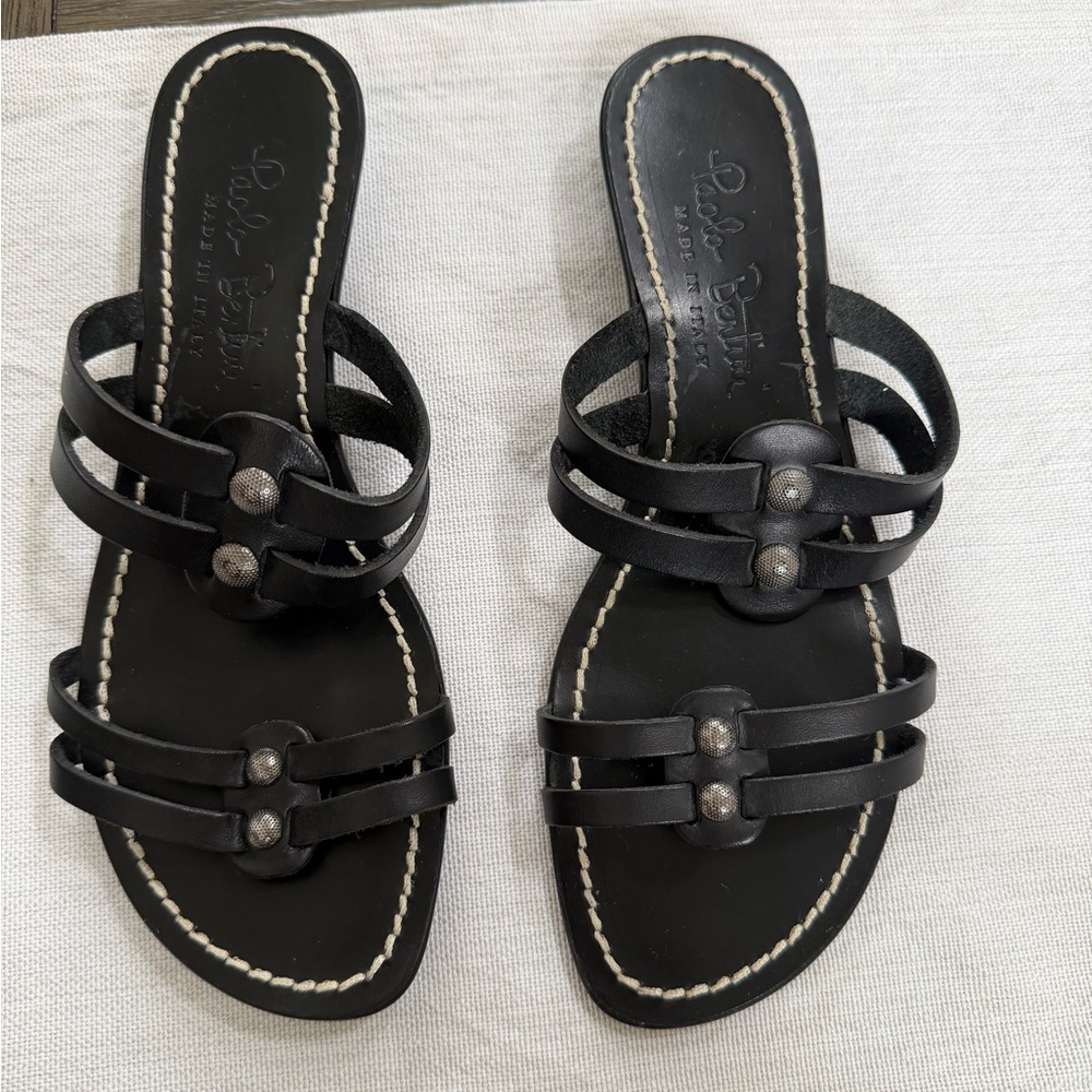 Paola Bertini Black Strappy Sandals